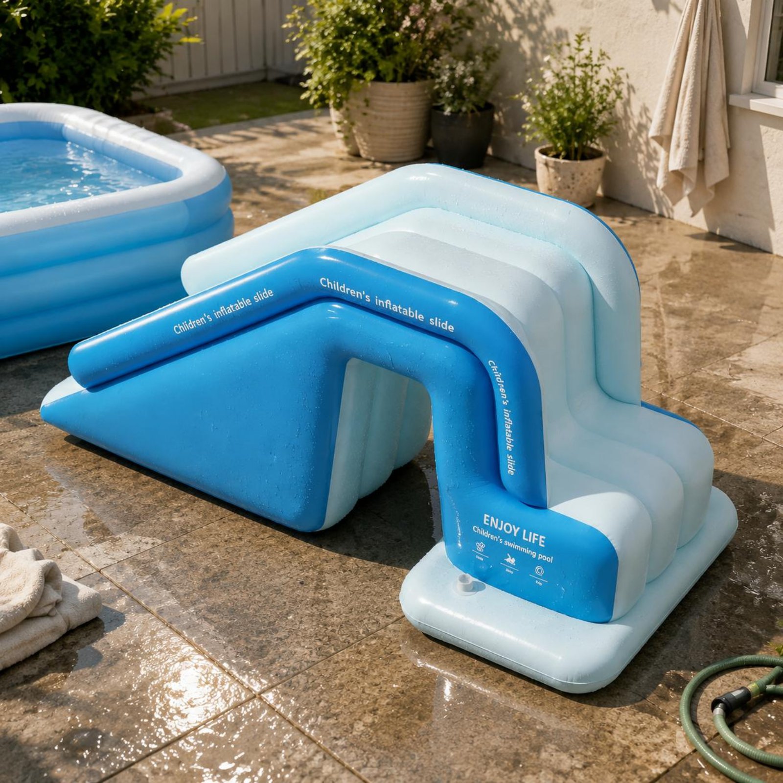 Water Slide Inflatable - Inflatable Pool Slide Foldable Inflatable Water