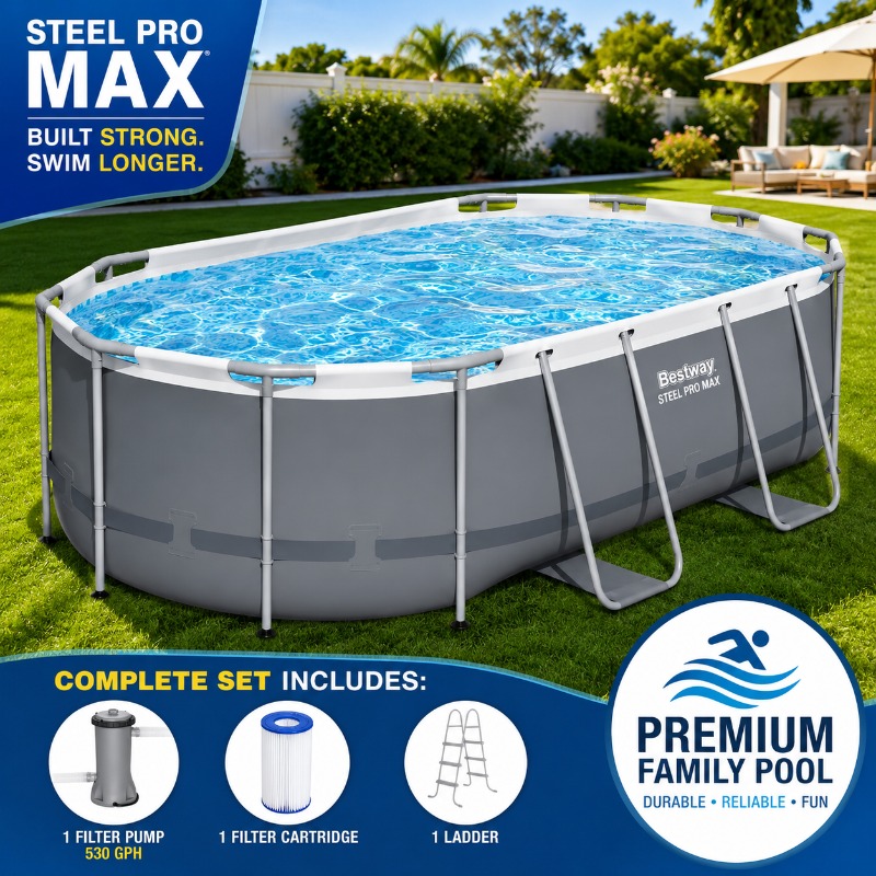 Bestway Steel Pro MAX 14ft x 8 - đánh giá và giá Pool Ladder Above Ground