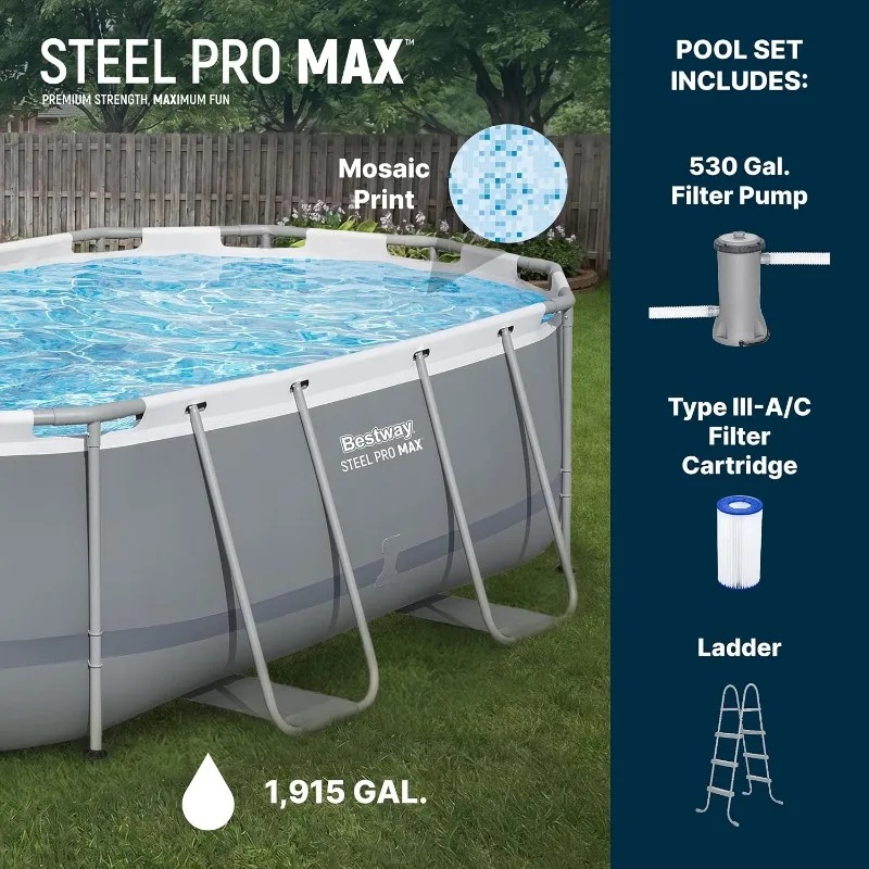 Bestway Steel Pro MAX 14ft x 8 - đánh giá và giá Pool Ladder Above Ground