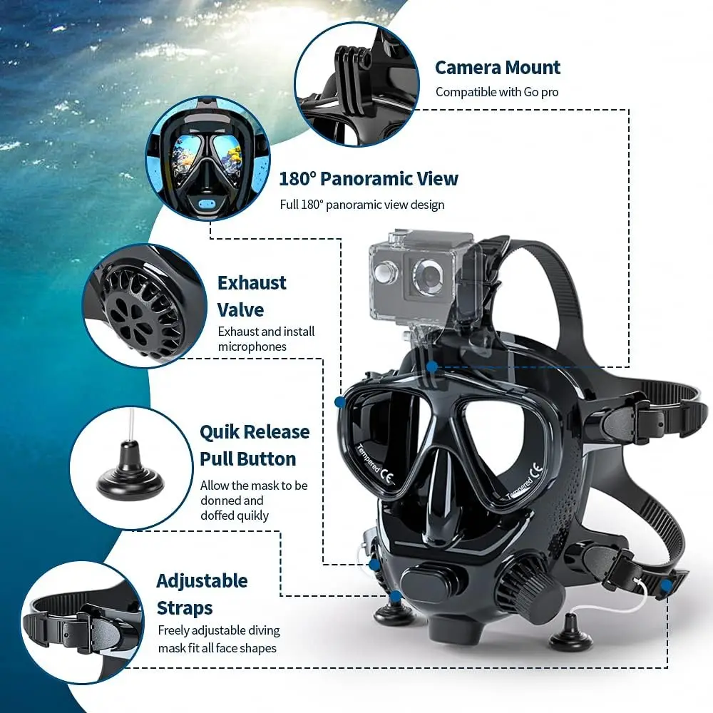 TRIMIX Full Face Diving Mask w - đánh giá và giá Snorkel Mask Full Face